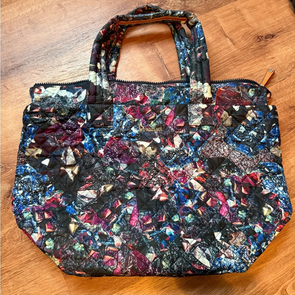 MZ Wallace Blue and Wine Medium Tote Bag